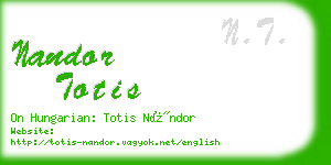 nandor totis business card